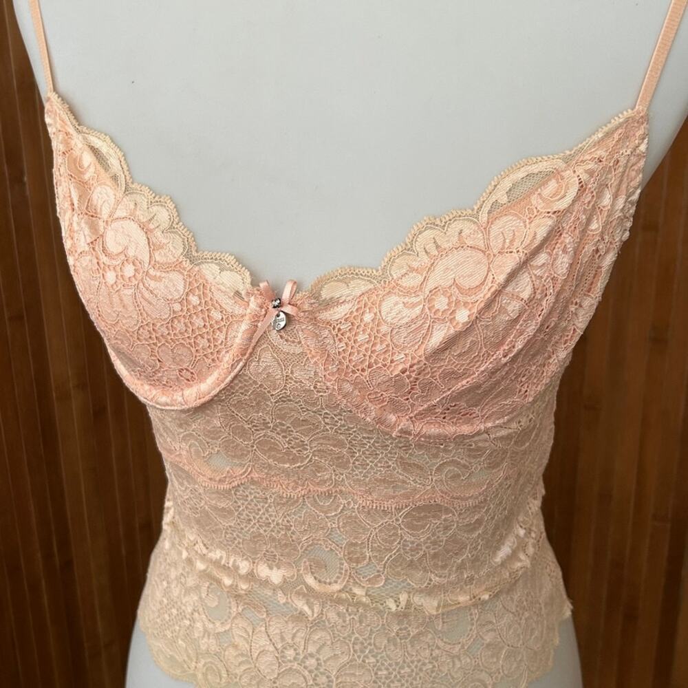 Guess Peach Lace Underwire Cami Bralette Small with tags